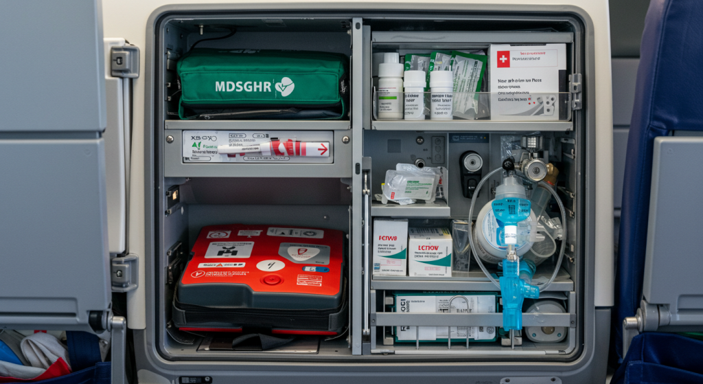 What medical equipment is available on board the aircraft